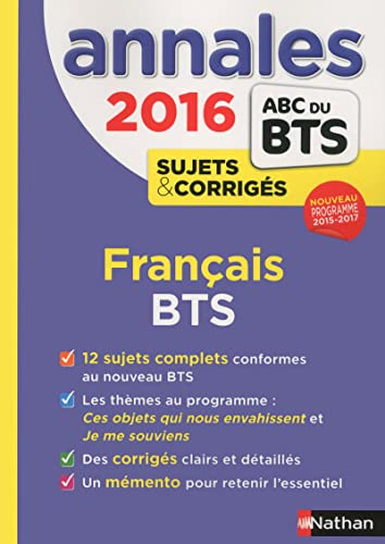 Annales 2016 Français BTS