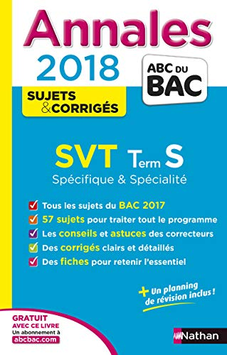 Annales Bac 2018 SVT TS spécifique et spécialités