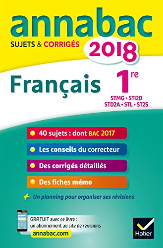 Annabac 2018 Français 1re STT, STI, STL, SMS